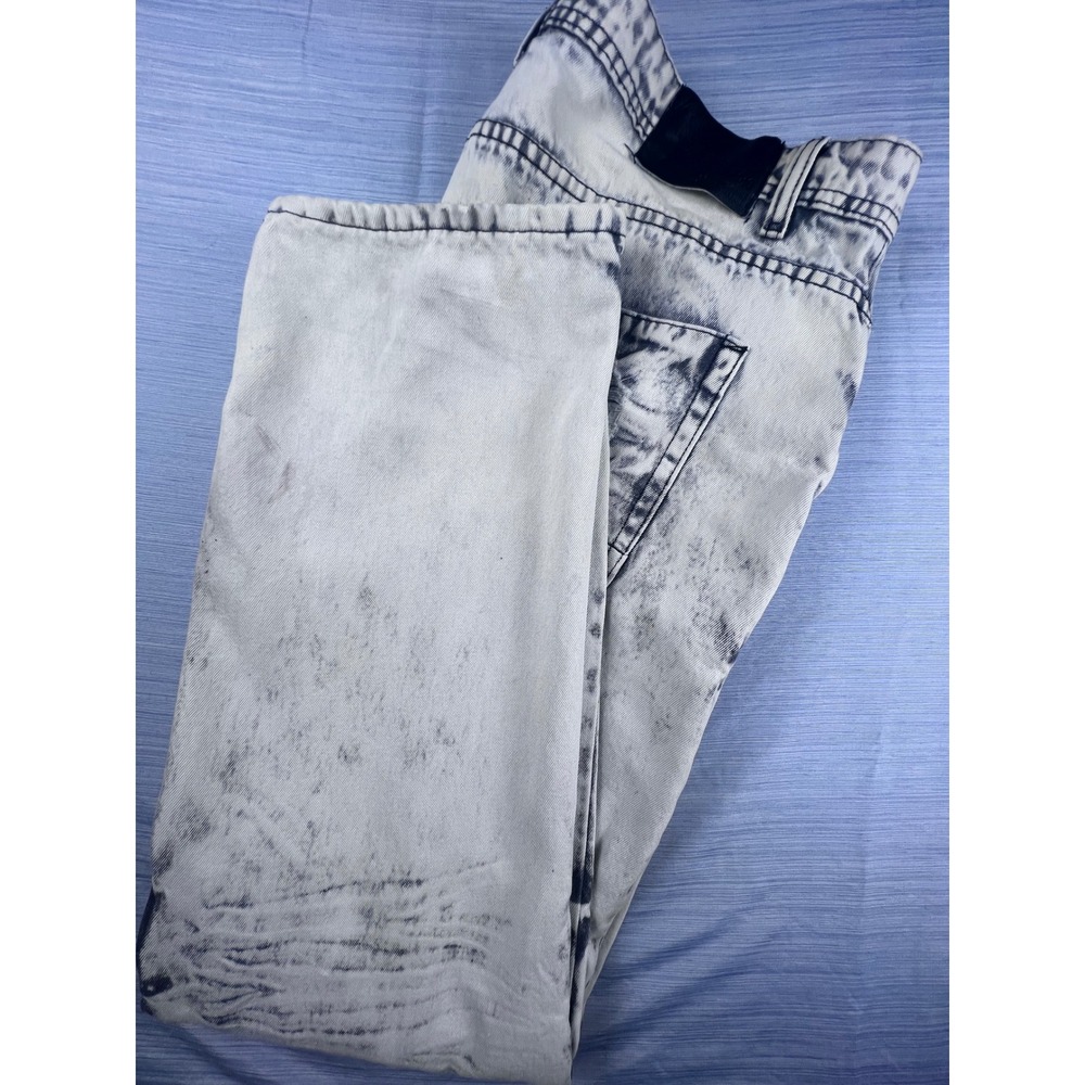 Mens Acid Wash Distressed Slim Straight Jeans White Black 42x32 SwitchRemarkable